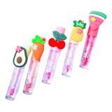 Kit 3 Lip Gloss Infantil Com Anelzinho De Frutinhas Fofa