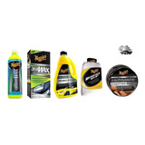 Kit Meguiars Shampoo, Guante Lavado, Cera 3 En 1, Cera, Balm