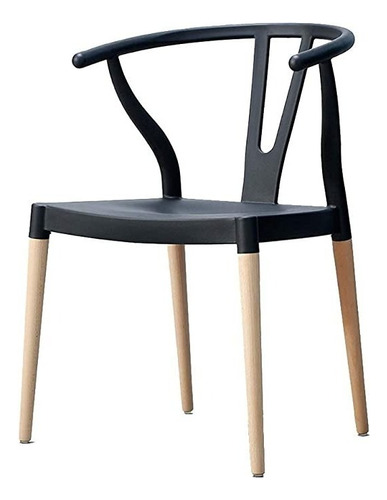 Silla Wishbone Estilo Nórdico Para Comedor O Terraza Estructura De La Silla Negro