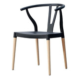 Silla Wishbone Estilo Nórdico Para Comedor O Terraza Estructura De La Silla Negro