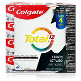 Colgate Pasta Dental Total 12 Carbón Activado 4 Unidades