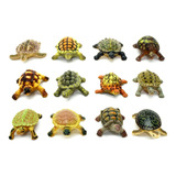 Figuras Animales Mini Tortugas X12 Goma Reptil Caparazon 