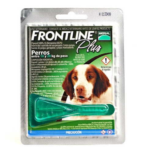 Frontline Plus Pipeta Para Perros 10 A 20 Kg Anti Pulgas