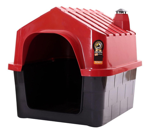 Casinha Para Cães Com Chaminé Durapets Nº5 Cor Vermelho