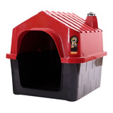 Casinha Para Cães Com Chaminé Durapets Nº5 Cor Vermelho