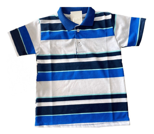 Kit 3 Camisa Polo Listrada Infantil Masculina Gola Barata