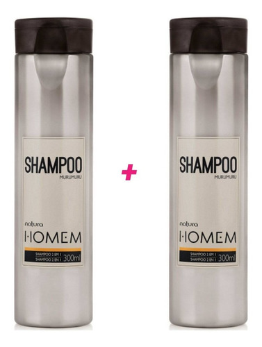 Natura Homem Shampoo 2 Em 1 Murumuru 02 Unidades 300ml Cada