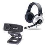 Kit Para Pc Webcam Hd Y Auricular Mic Graves Potentes Genius