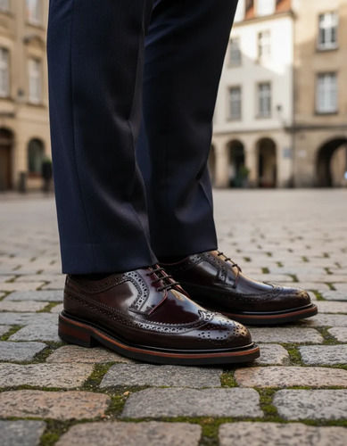 Zapatos Hombre Bostoniano Oxford Goodyear Welt Monaco Vino