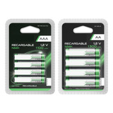 Kit De 4 Baterías Aa Y 4 Aaa Para Cargador Recargables Stere