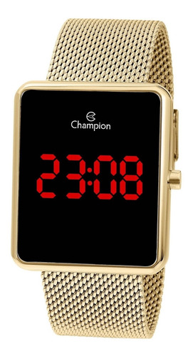 Relógio Feminino De Pulso Champion Luxo Digital Led Vermelho