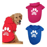 Roupa Casaco Moletom Com Capuz Para Cachorro Pet Grande Rosa