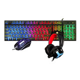 Kit Teclado Mouse Gamer Profesional Retroilumin Usb Negro