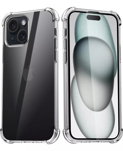 Funda Genérica Silicona Slim iPhone 15 Transparente Con Diseño Lisa Para Apple iPhone iPhone 15 Por 1 Unidad