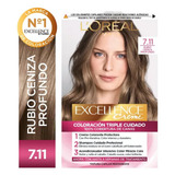  Kit De Coloración Permanente L'oréal Paris Excellence Creme Tono 7.11 Rubio Ceniza Profundo