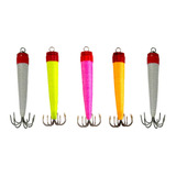 Kit Com 5 Zangarilhos 7cm Chicote Isca Para Pesca De Lula