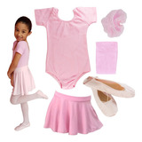 Kit Roupa De Ballet Infantil Completo Balé Bailarina Rosa