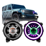 Par Faros Led Rgb Jeep Wrangler Jl 2018... Drl Ojos De Angel