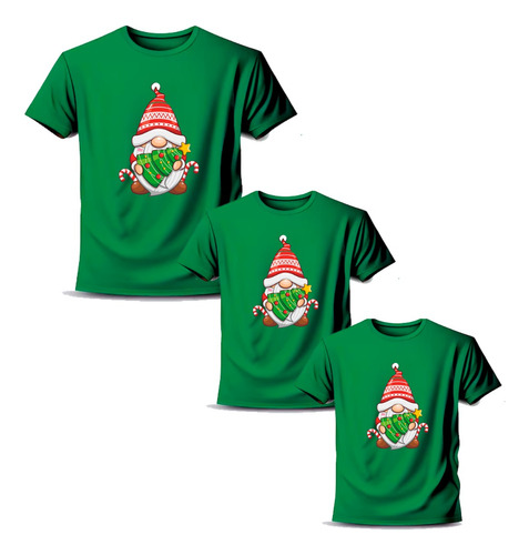 Poleras Manga Corta Pack Navidad Familiar D11