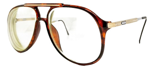 Marco Lente Óptico Carrera Aviador Acetato Brown Gold Silver