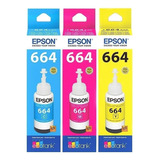 Tinta Epson 664 3 Colores L110 L200 L350 L355 L1300 Original