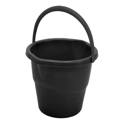 Cubeta Negra 9 Litros Negra Plástico Reforzado Con Asa Color Negro | MercadoLibre