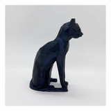 Estatueta Gato Preto 3d - 15cm Altura