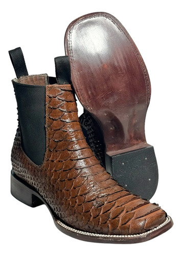 Botín Vaquero Hombre De Piel Bulldog Piton