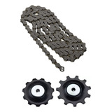 Set Transmision Cadena + Rueditas De Cambio Shimano 10v