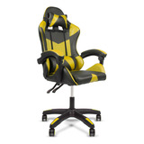 Cadeira Escritório Gamer Gm001 Cor Amarela Couro Sintético Youtube Cor Amarelo