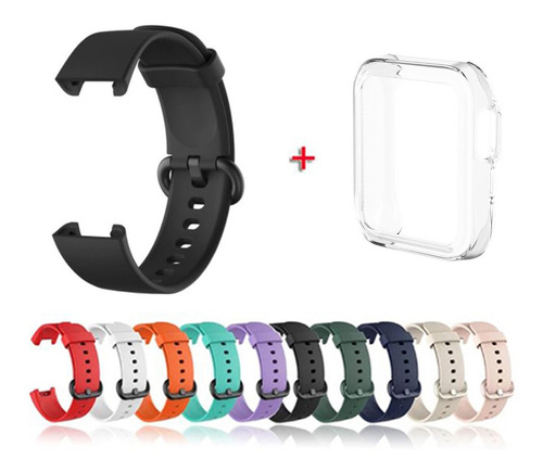 Pulseira + Case Transparente Mi Watch Lite Silicone Colorida