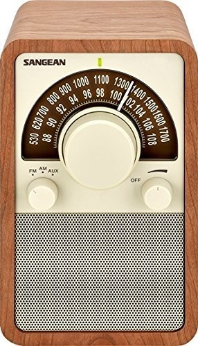 Radio Sangean Con Parte Superior De Madera Walnut