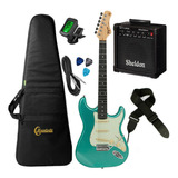 Kit Guitarra Tagima Tg-500 Metallic Surf Green Amplificador