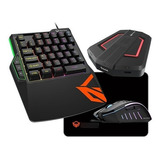 Kit Teclado 1 Mano Mouse Gamer 4in1 Meetion Co015