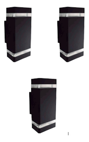 Luminaria Lampara Pared Muro Exterior Bracket Negro Ay12 X3