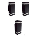 Luminaria Lampara Pared Muro Exterior Bracket Negro Ay12 X3