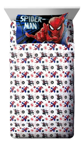 Set Sabanas Spider Man P Niño 3 Pzas P/ Cama Individual *sk