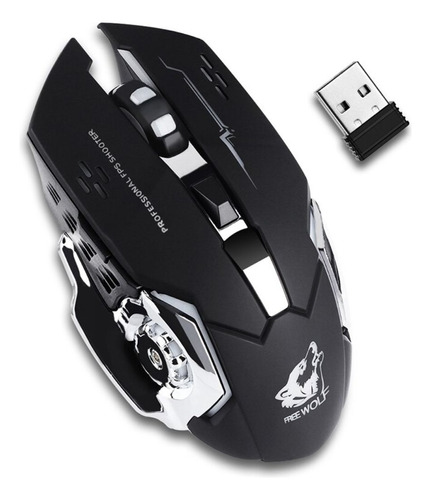 Mouse Gamer Free Wolf X8 Óptico 6 Botões 2400 Dpi Sem Fio