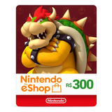 Cartão Gift Card Nintendo Eshop 300 Reais Nintendo Digital  R