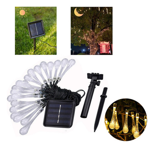 Cadena De Luces Led Solares Impermeables Para Exteriores, 20