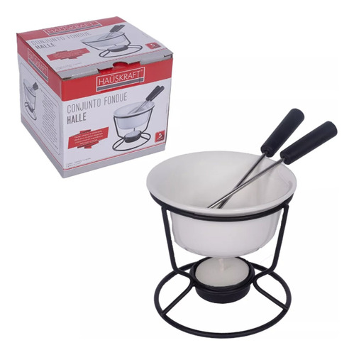 Kit Conjunto Fondue Panela Aparelho Cerâmica Antiaderente