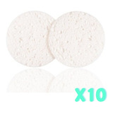 Pack 10 Esponjas Para Limpieza Facial Comprimida Blanca