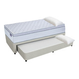 Sommier Divan Cama Doble Ecocuero + Colchon April 100x200