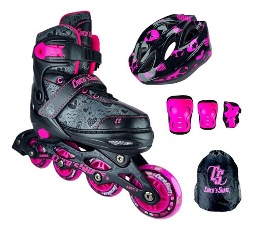 Patines En Linea Semiprofesional Kit Chicos Con Protecciones