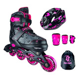 Patines En Linea Semiprofesional Kit Chicos Con Protecciones