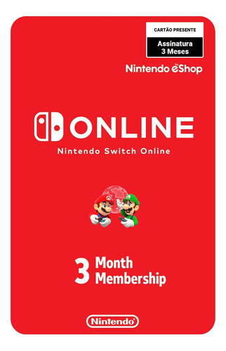 Nintendo Switch Online 3 Meses Membership Código 16 Dígitos