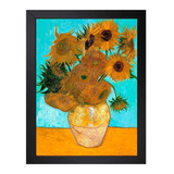 Quadro Van Gogh Vaso Com Girassois Decor Sala Poster Moldura