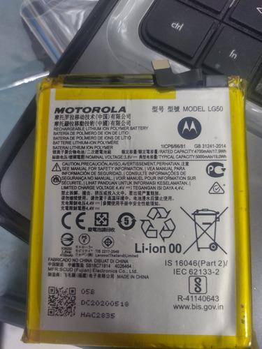 Batería Original Motorola  Moto One Fusion Plus Lg50