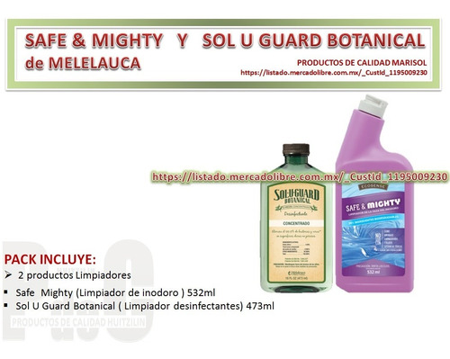 Limpiador Multiusos Sol U Guard Desinfectante Y Safe Mighty