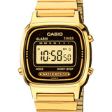 Reloj Casio Vintage Unisex-la670wga-1vt Color De La Correa Dorado